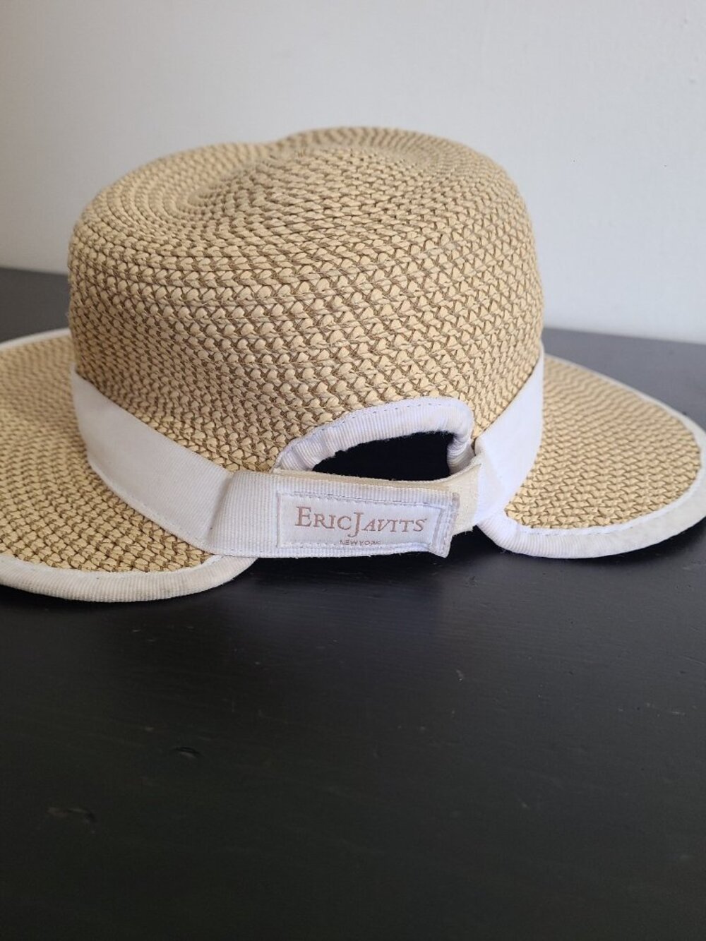 Eric Javits Fedora Visor Sun Crest UV Protected 2-in-1 Hat Tan White - Picture 3 of 8